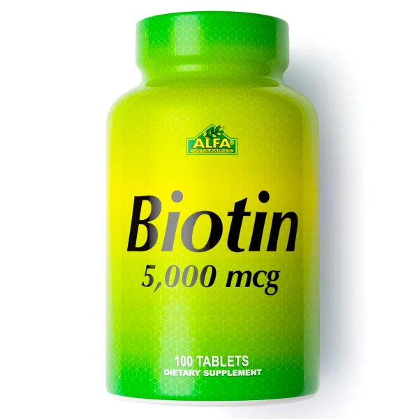 AlfaVitamins Biotin 5000 mcg - 100 tablets