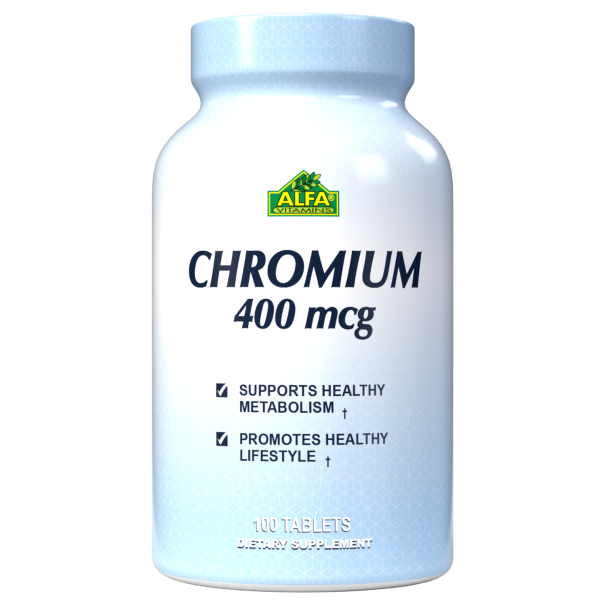 AlfaVitamins Chromium Picolinate 400mcg – 100 tablets