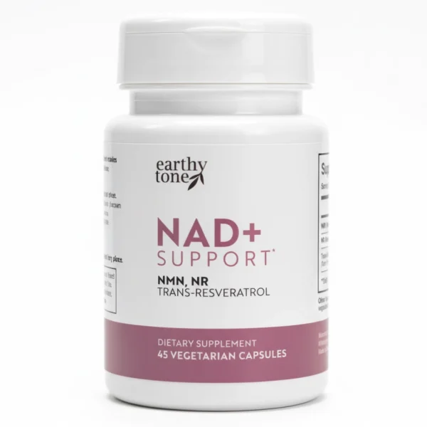 Earthy Tone, NAD+ Support, NMN, NR, Trans-Resveratrol, Vegetarian Capsules